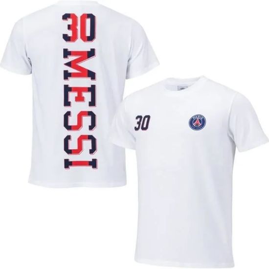 Image de T-shirt - PSG - Lionel MESSI - Blanc - Manches courtes - Adulte