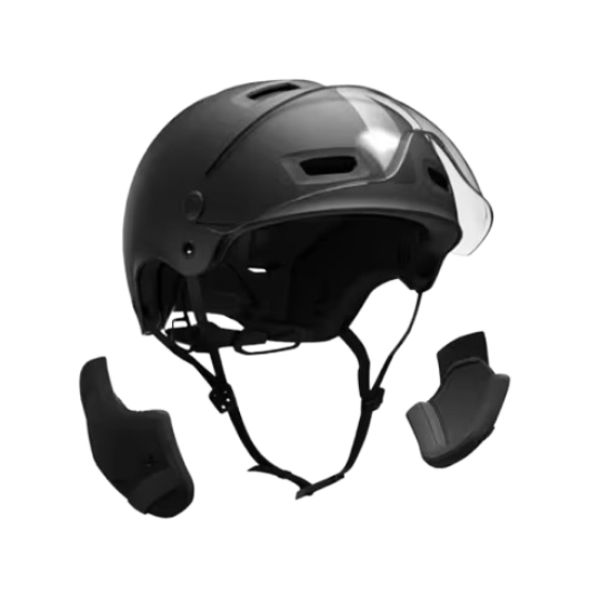 Image de Casque vélo ville avec visière - cbh 580 noir